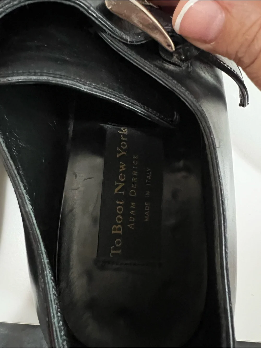 To Boot New York Bower Black Calf Leather Monk Strap Dress Shoes